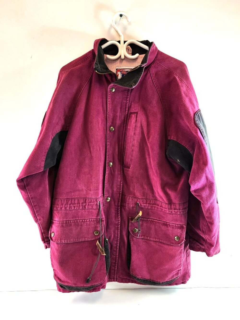 Vintage Koolah Cross Country Cotton Jacket Burgundy Red Mens Size Small